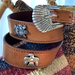 Vintage Leather Southwestern “Thunderbird” Belt